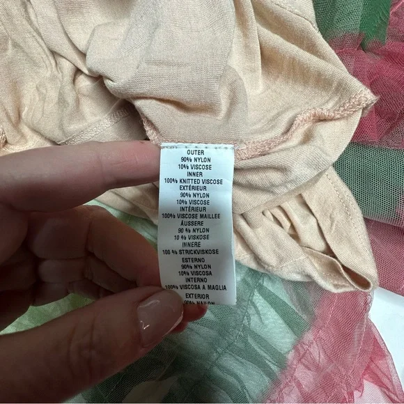 FINAL Bl^nk London x Anthropologie Rainbow Tulle Tiered Ruffle Midi Dress - Picture 12 of 15